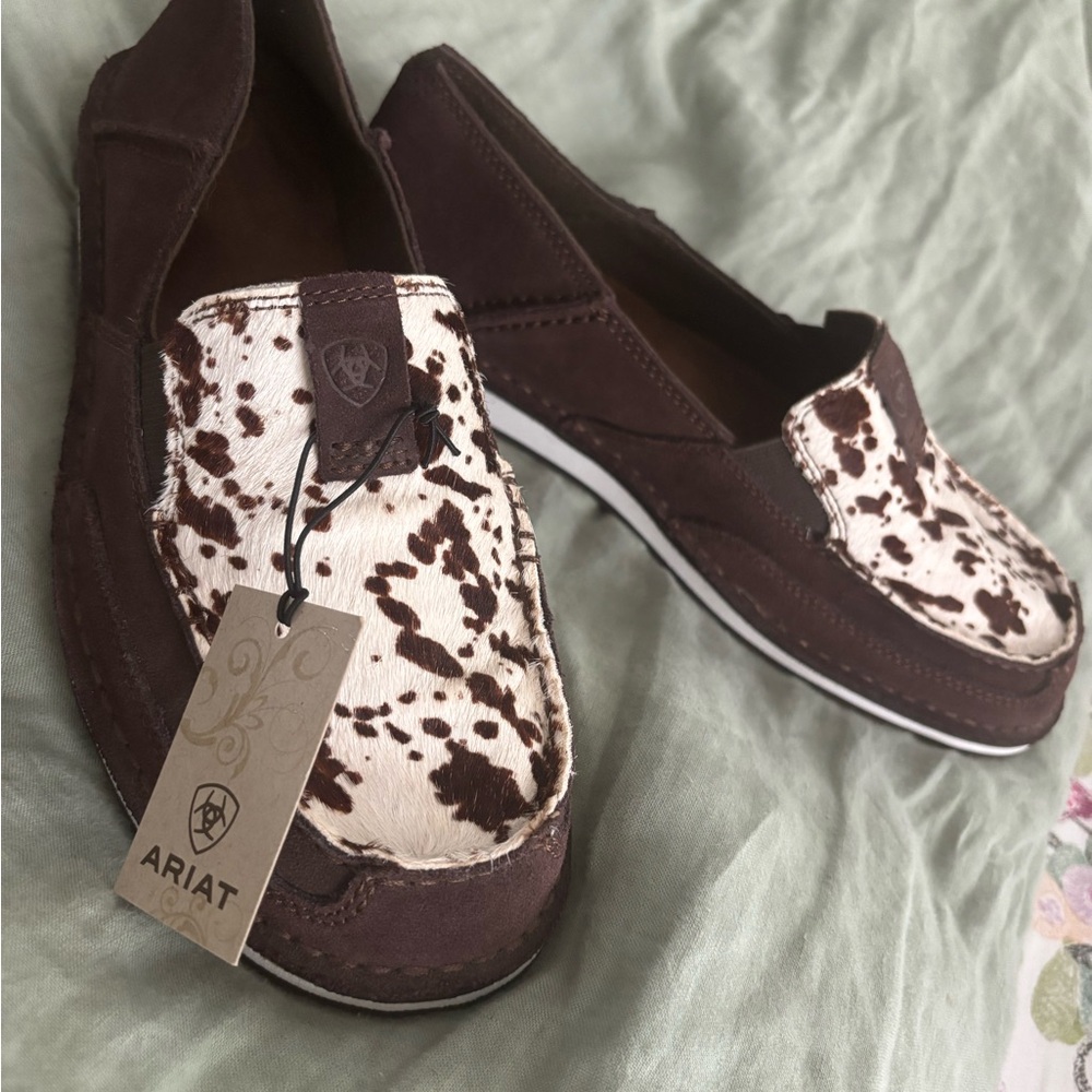Ariat Cowhide Patterned Brown Slip-Ons